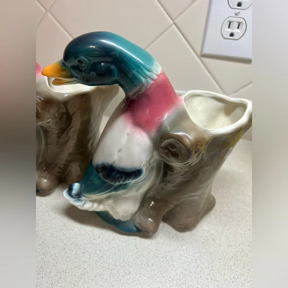 Vintage Royal Copley Mallard Duck Planter - Mid Century Modern - Set of 2